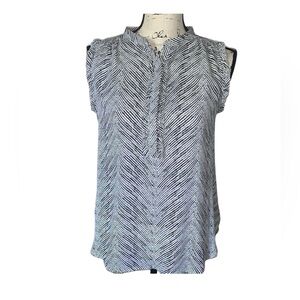Worthington Women White & Black  Sleeveless Top Blouse Size Medium